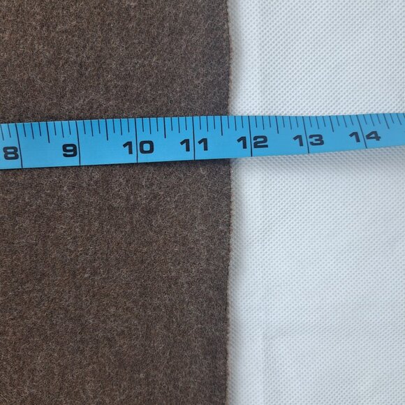 FENDI Cravatte Solid Logo Brushed Woven Cashmere Fringe Brown Rectangle SCARF - Picture 8 of 8